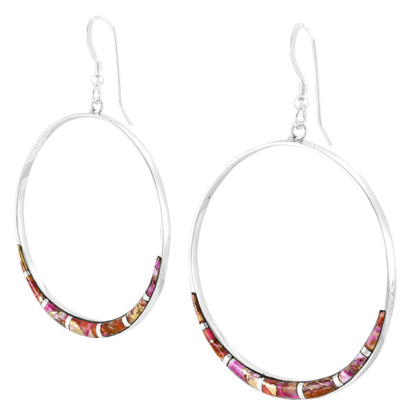 Plum Spiny Hoop Earrings Sterling Silver E1064-C92