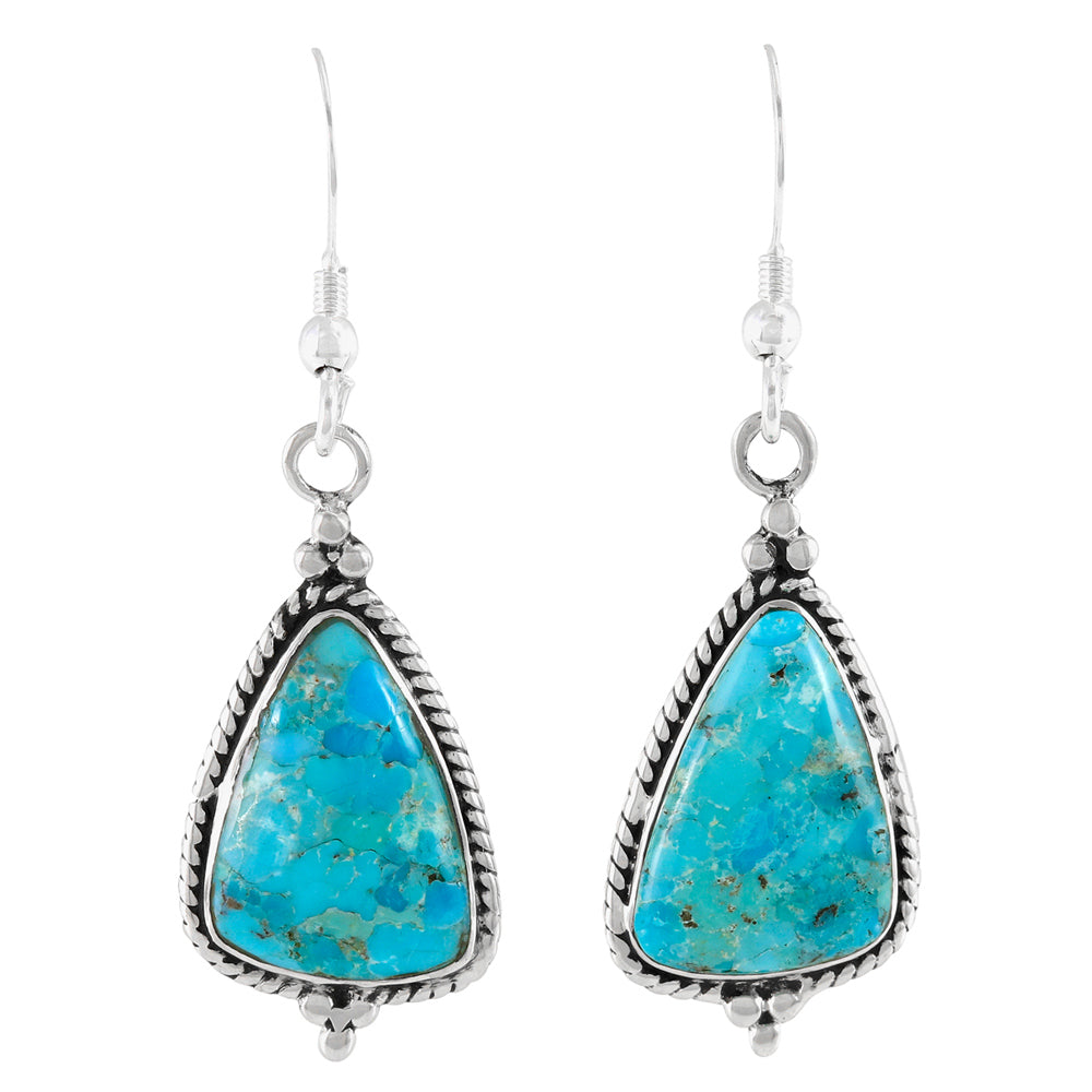 Sterling Silver Drop Earrings Turquoise E1065-LG-C75