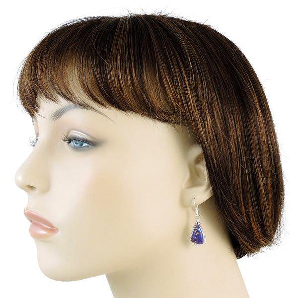 Purple Turquoise Earrings Sterling Silver E1065-LG-C77