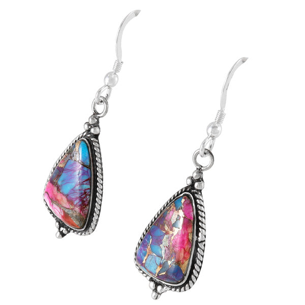 Rainbow Spiny Turquoise Earrings Sterling Silver E1065-LG-C91