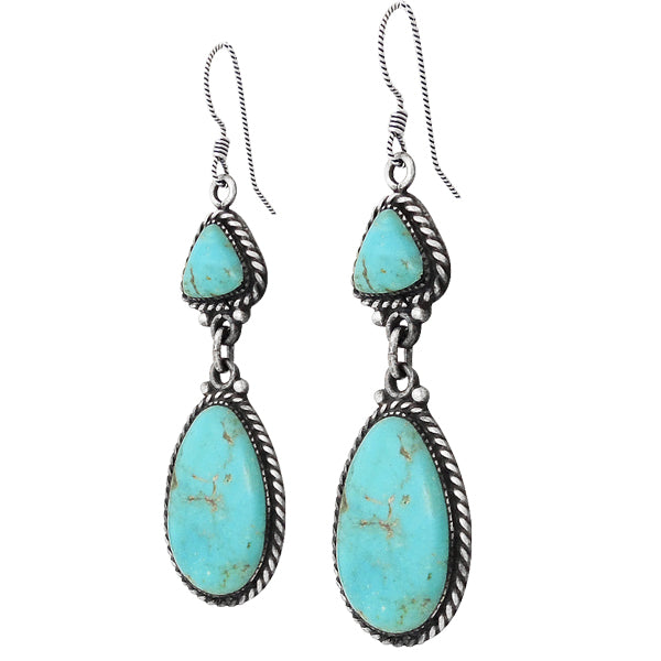 Turquoise Earrings Sterling Silver E1067-C75