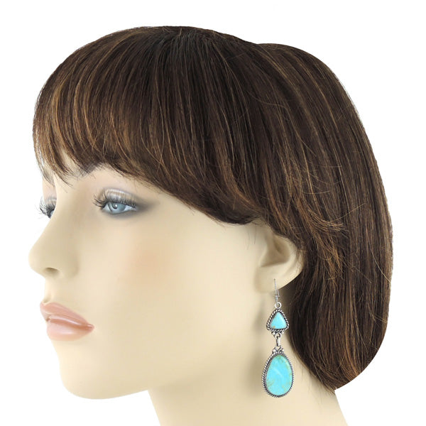 Turquoise Earrings Sterling Silver E1067-C75