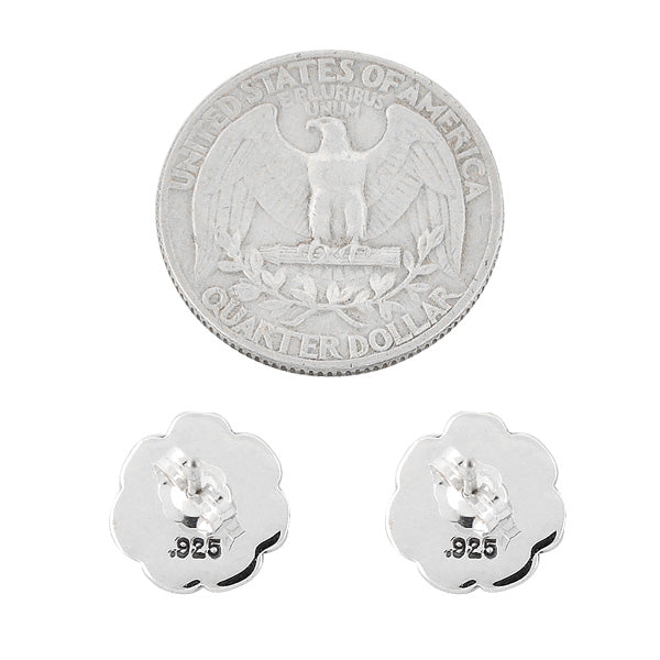 Sterling Silver Flower Earrings Multicolor E1070-C71
