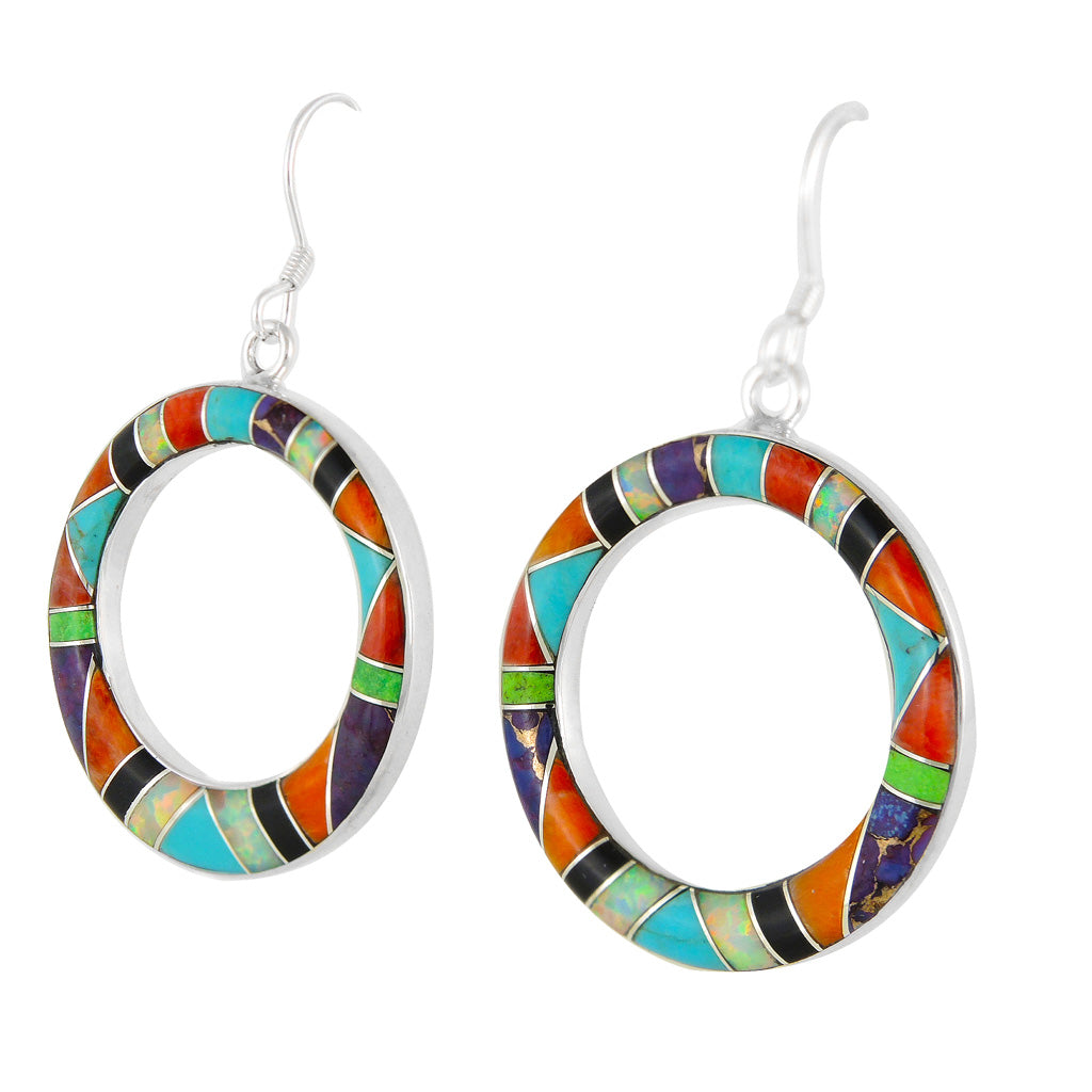 FINAL CLEARANCE - Multi Gemstone Earrings SilveryCopper™ E1074-SB-C01