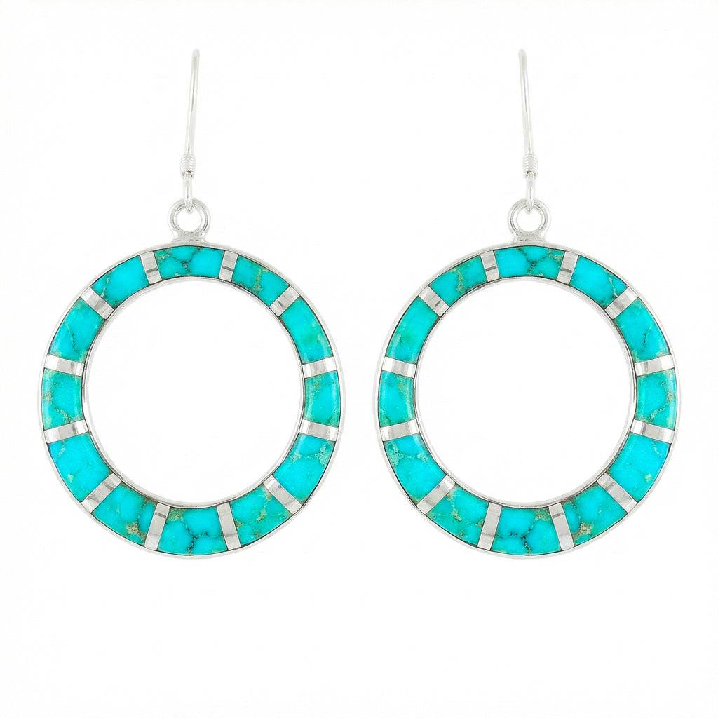 Turquoise Earrings SilverBronzé E1074-SB-C05