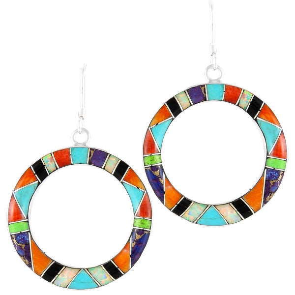 Sterling Silver Earrings Multicolor E1074-C01