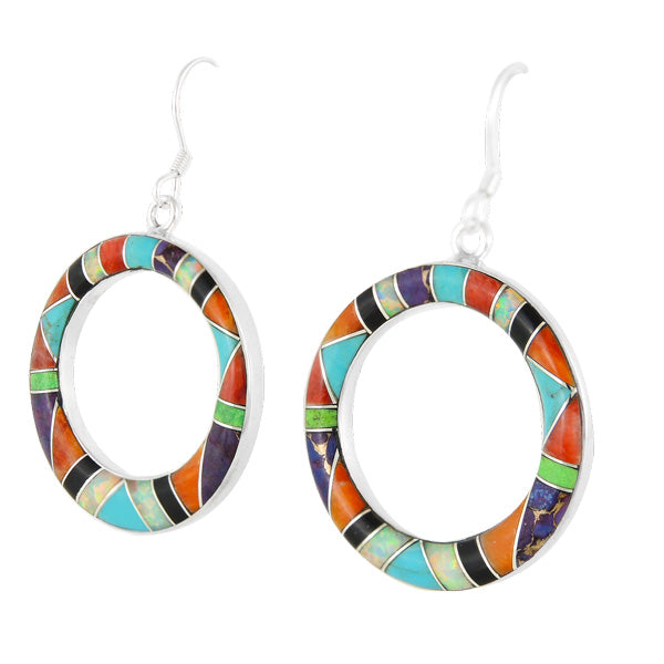 Sterling Silver Earrings Multicolor E1074-C01