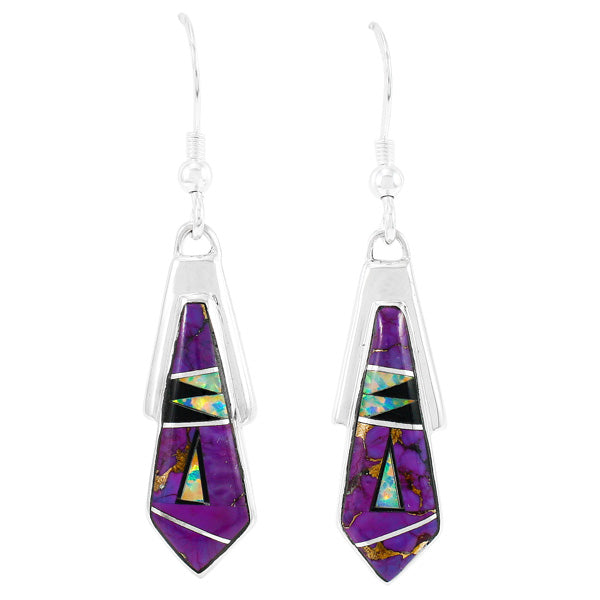 Purple Turquoise Earrings Sterling Silver E1076-C23
