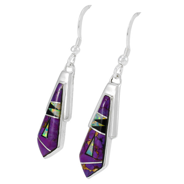 Purple Turquoise Earrings Sterling Silver E1076-C23