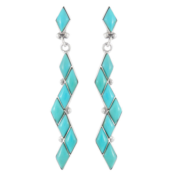 Sterling Silver Earrings Turquoise E1079-C75 (Larger Version)