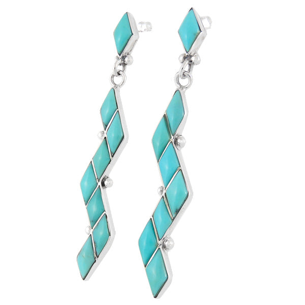 Sterling Silver Earrings Turquoise E1079-C75 (Larger Version)