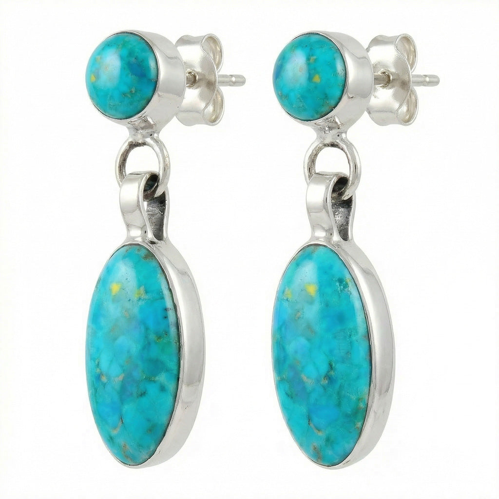 Sterling Silver Earrings Turquoise E1080-C75