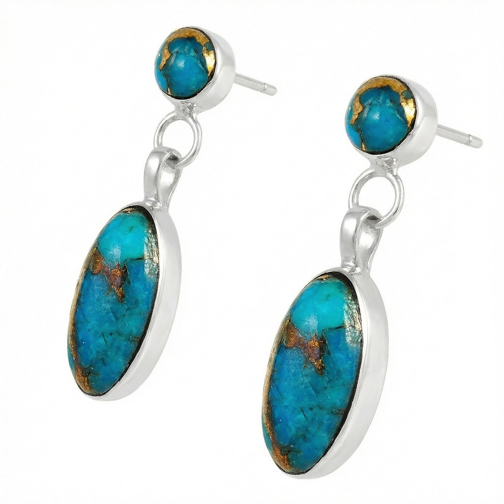 Matrix Turquoise Earrings Sterling Silver E1080-C84