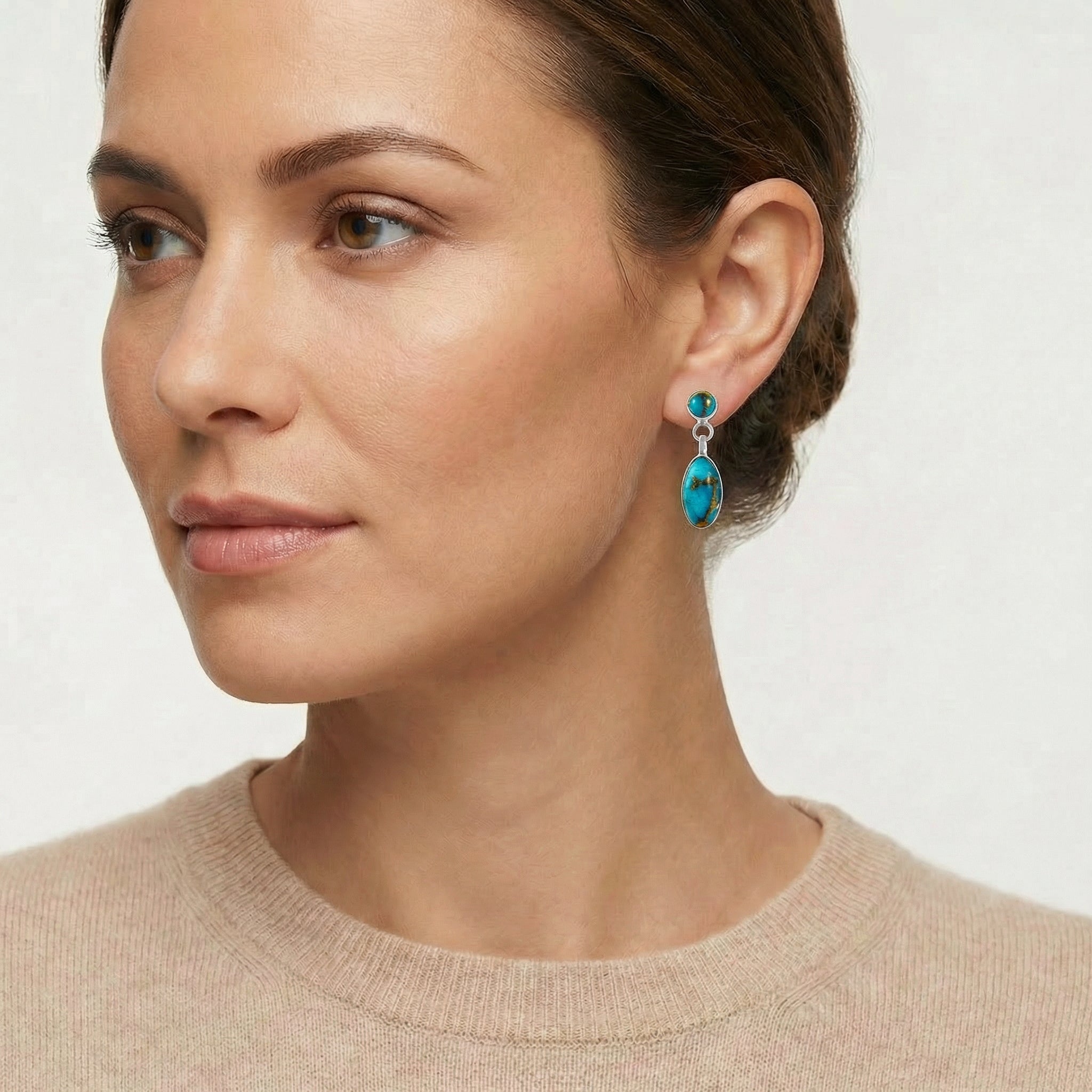 Matrix Turquoise Earrings Sterling Silver E1080-C84