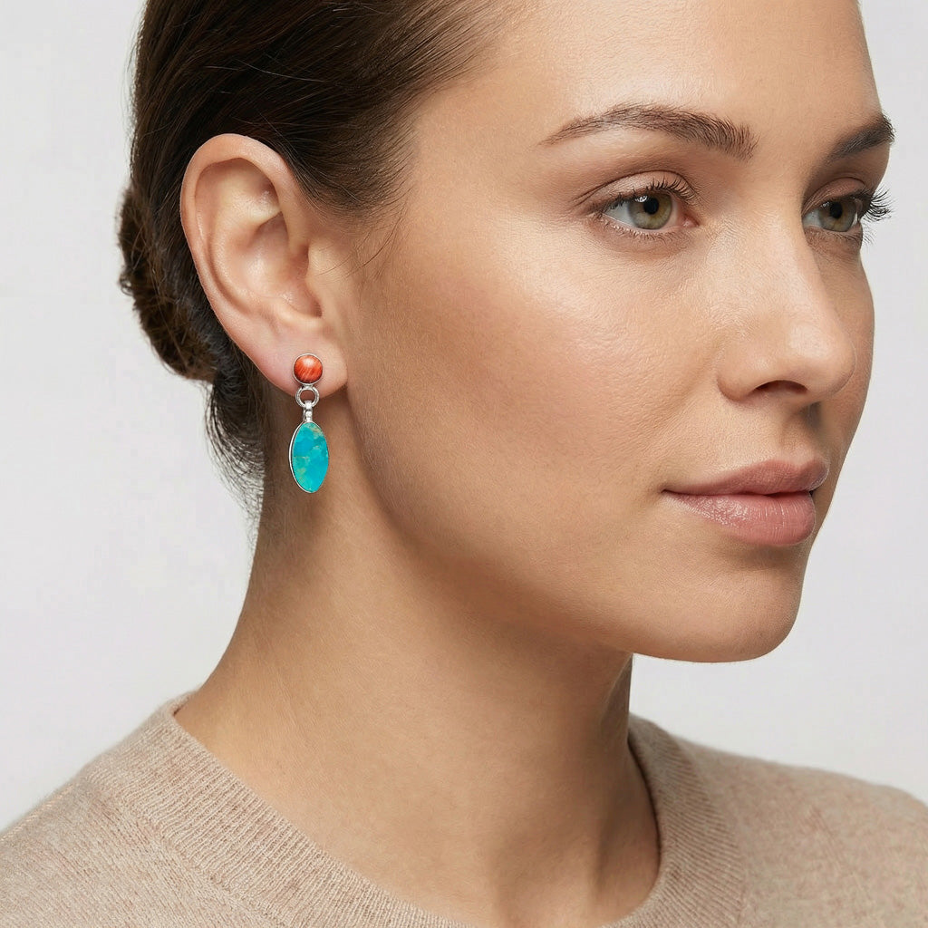 Sterling Silver Earrings Multicolor E1080-C85
