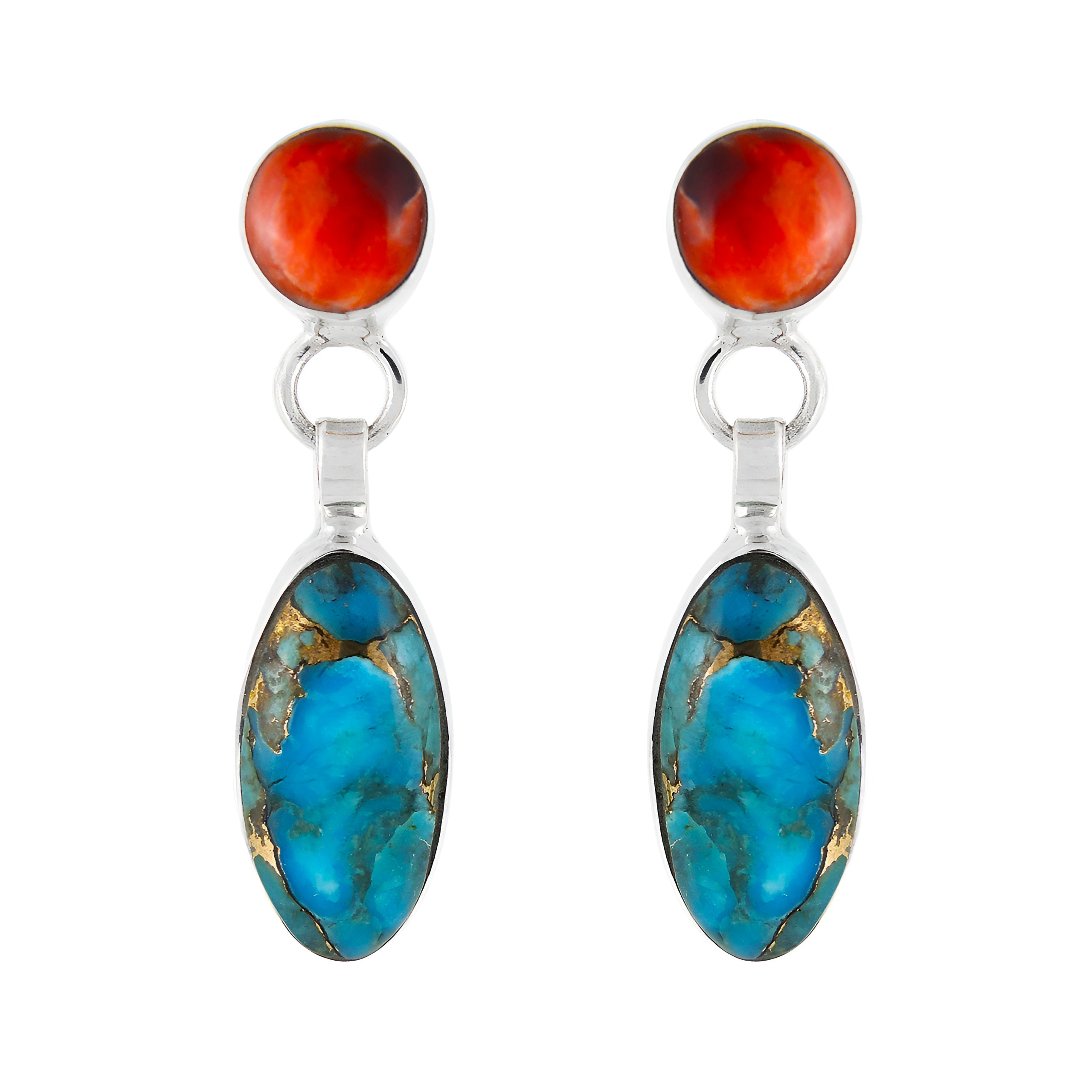 Multi Gemstones Earrings Sterling Silver E1080-C86