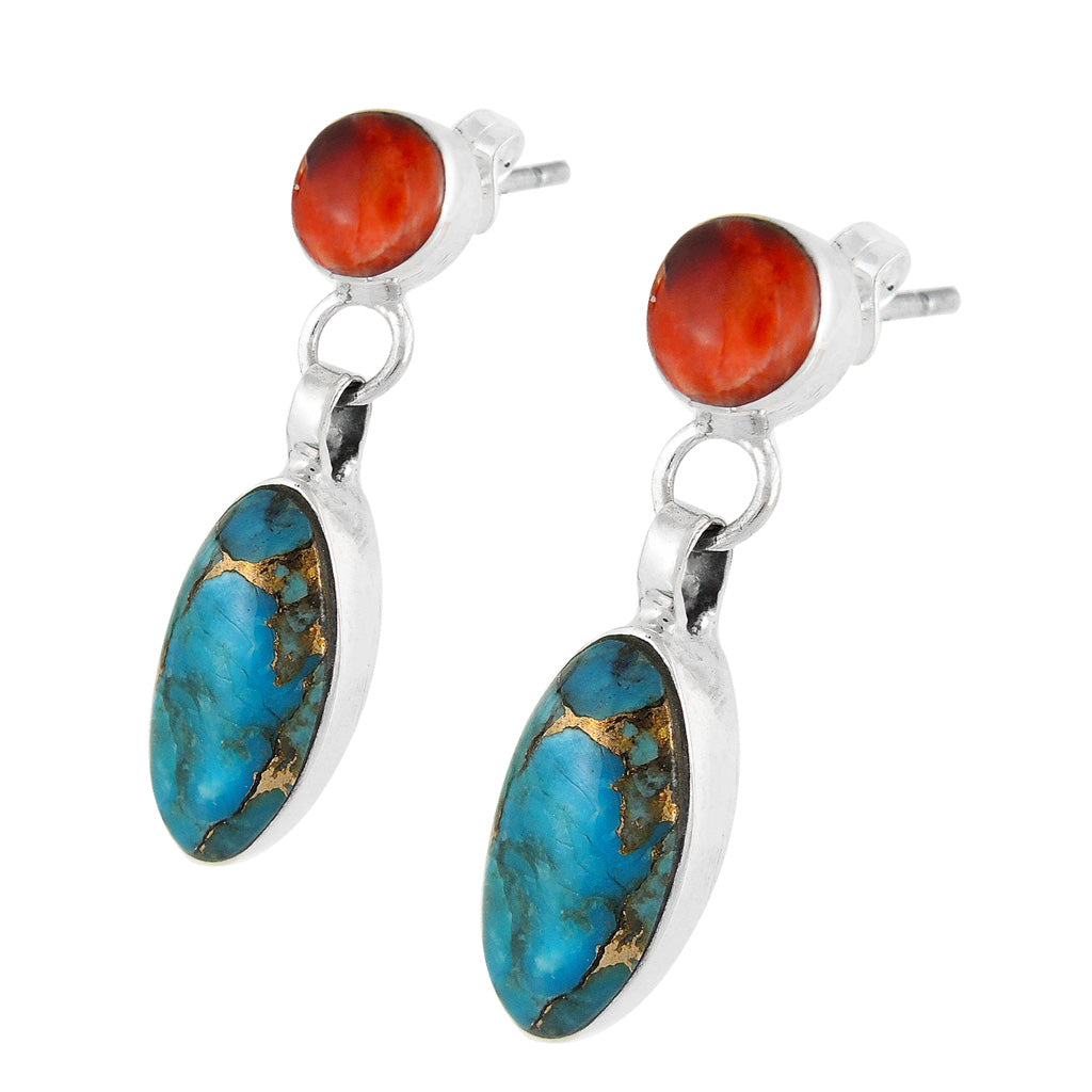 Multi Gemstones Earrings Sterling Silver E1080-C86