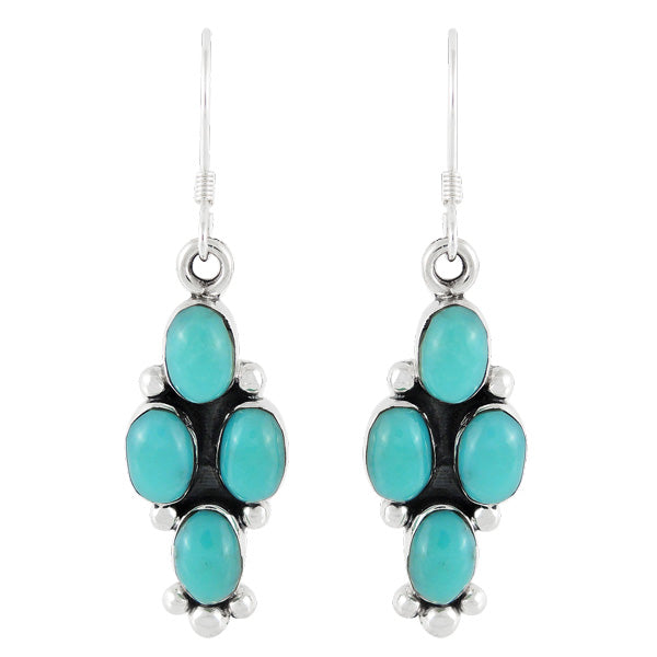 Turquoise Earrings Sterling Silver E1081-C75