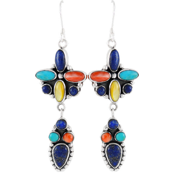 Multicolor Earrings Sterling Silver E1087-C71