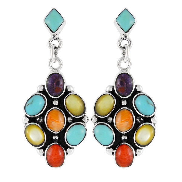 Sterling Silver Earrings Multicolor E1095-C71