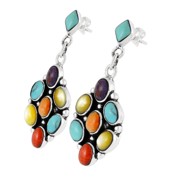 Sterling Silver Earrings Multicolor E1095-C71