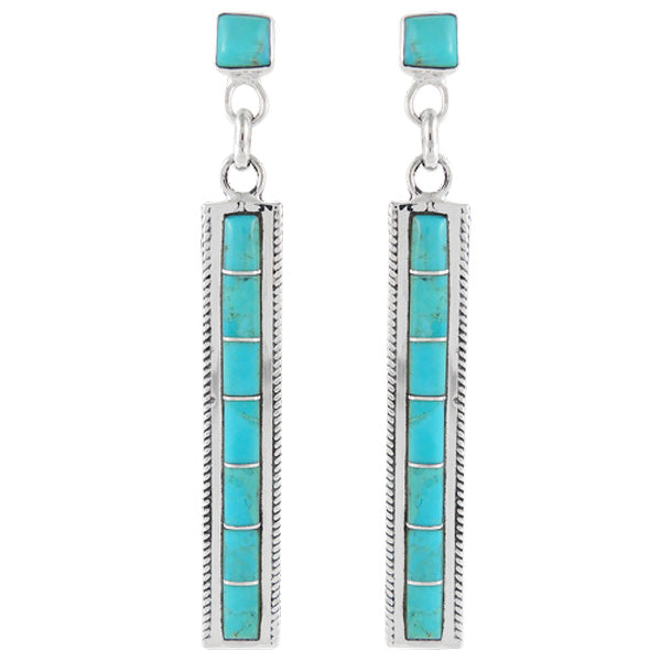 Turquoise Earrings Sterling Silver E1360-C05