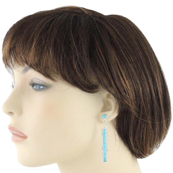 Turquoise Earrings Sterling Silver E1360-C05