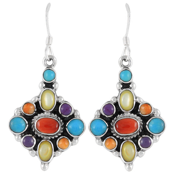 Multicolor Earrings Sterling Silver E1102-C71