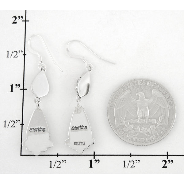 Green Turquoise Drop Earrings Sterling Silver E1107-C76