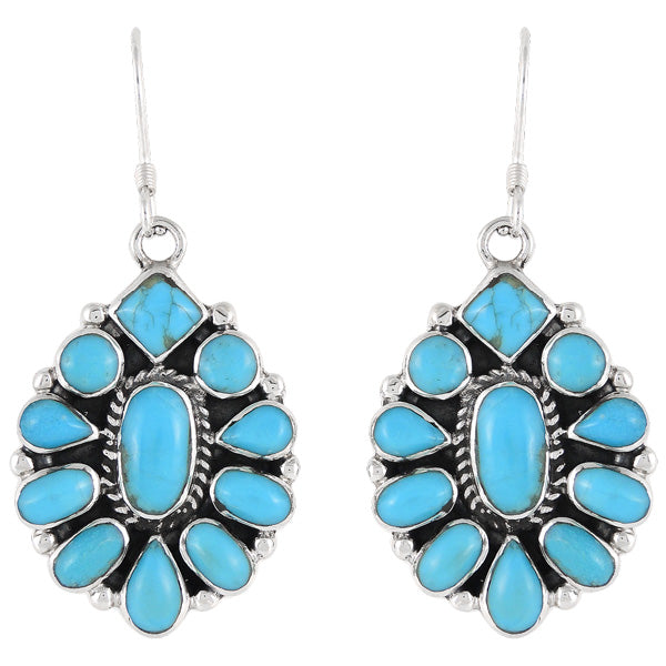 Turquoise Earrings Sterling Silver E1110-C75