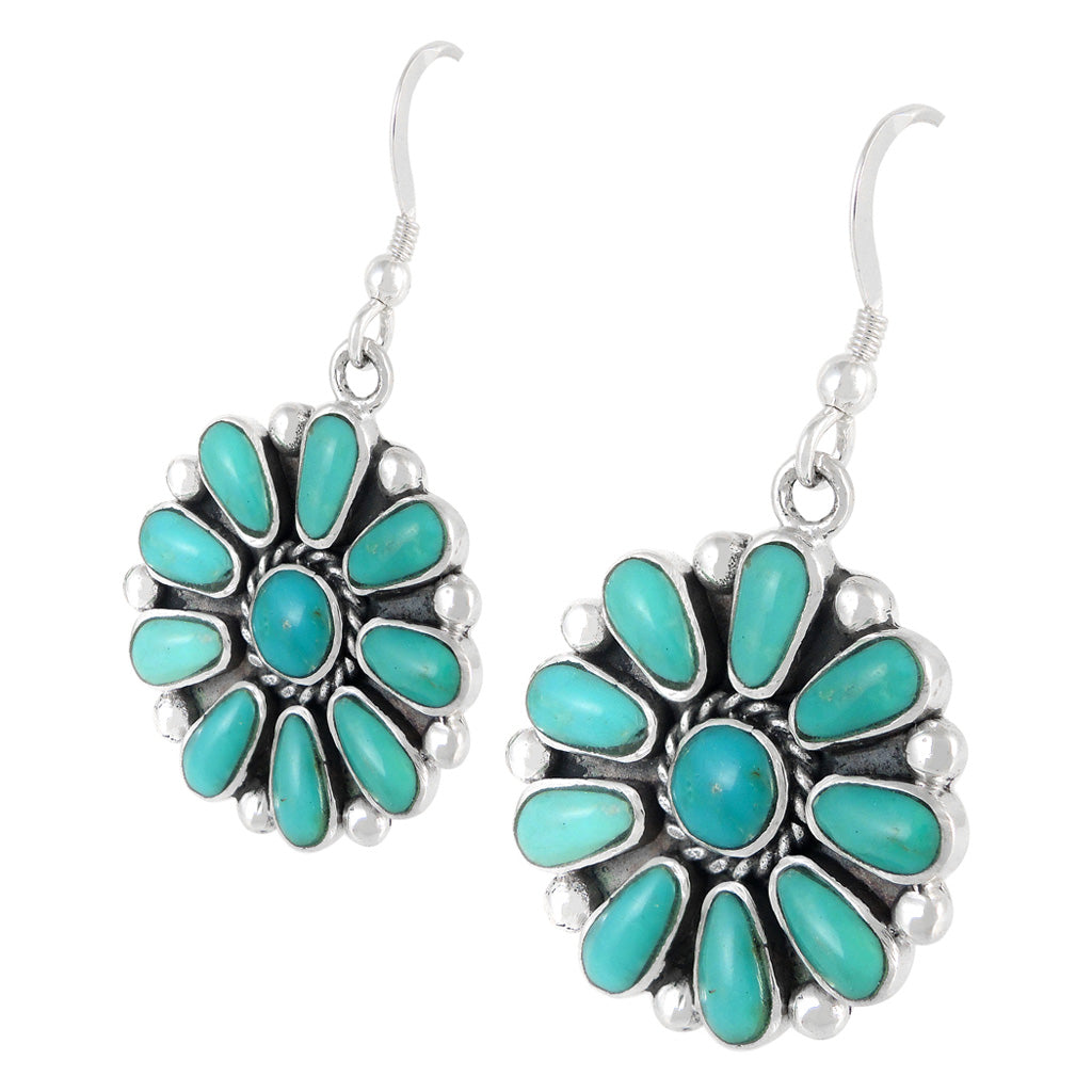 FINAL CLEARANCE - Turquoise Earrings SilveryCopper™ E1112-SB-C75