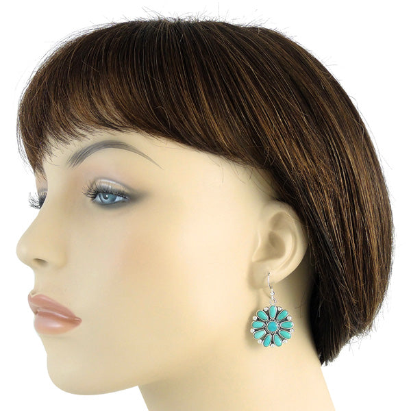 Turquoise Earrings Sterling Silver E1112-C75