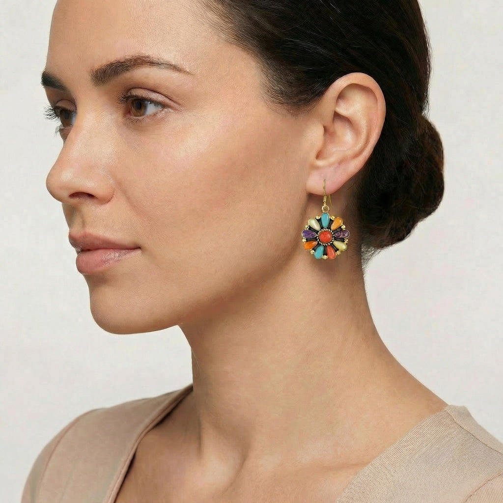 Multi Gemstone Earrings GoldCopper™ E1112-GB-C71