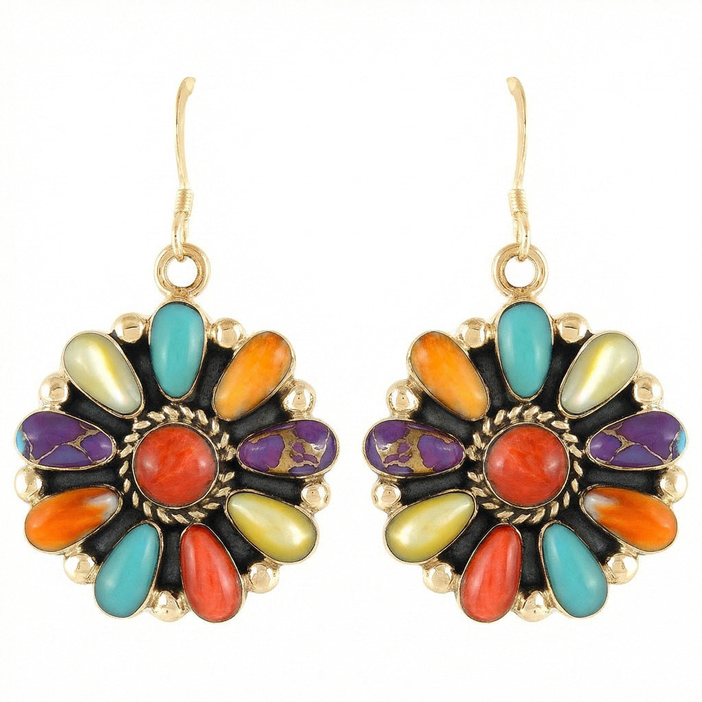 Multi Gemstone Earrings GoldCopper™ E1112-GB-C71