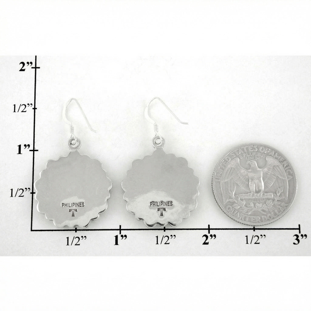 FINAL CLEARANCE - Turquoise Earrings SilveryCopper™ E1112-SB-C75