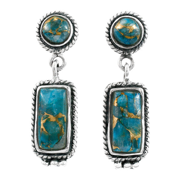 Matrix Turquoise Earrings Sterling Silver E1118-C84