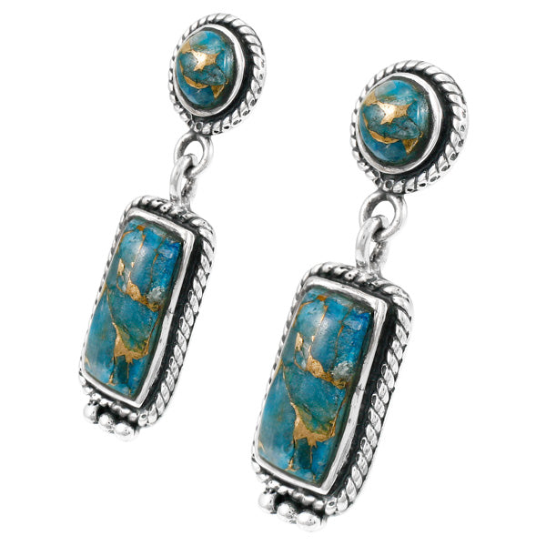 Matrix Turquoise Earrings Sterling Silver E1118-C84