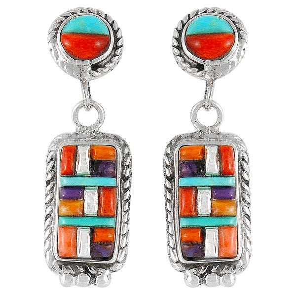 Multicolor Earrings Sterling Silver E1118-C51
