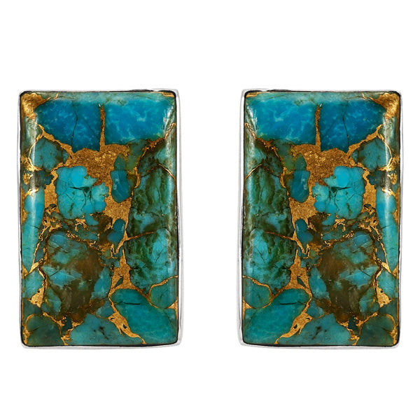Matrix Turquoise Earrings Sterling Silver E1120-C84