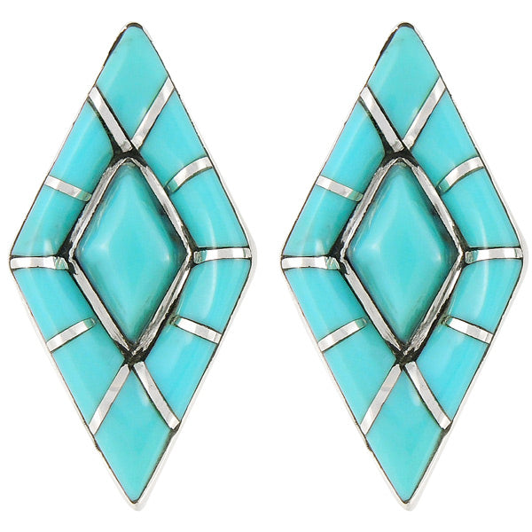 Turquoise Earrings Sterling Silver E1121-C05
