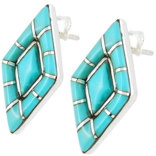 Turquoise Earrings Sterling Silver E1121-C05