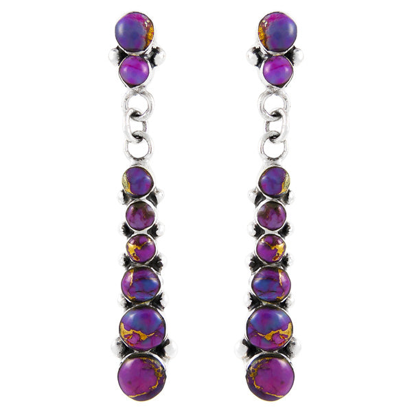 Purple Turquoise Earrings Sterling Silver E1126-C77