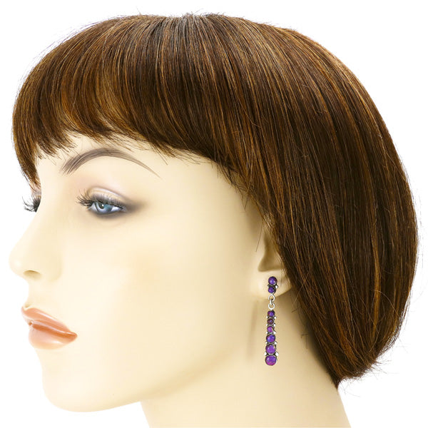 Purple Turquoise Earrings Sterling Silver E1126-C77