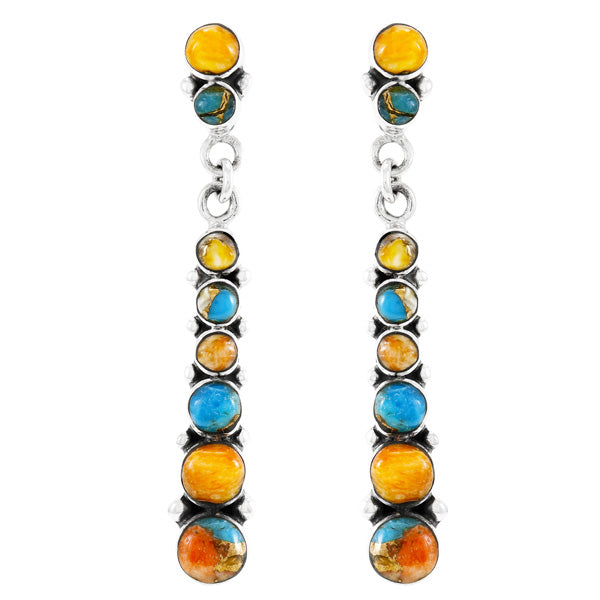 Spiny Turquoise Earrings Sterling Silver E1126-C89