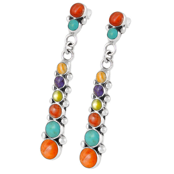 Sterling Silver Earrings Multicolor E1126-C01
