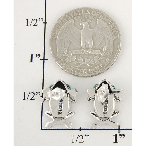 Sterling Silver Frog Earrings Multicolor E1127-C01