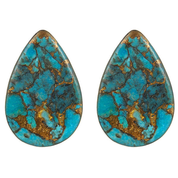 Matrix Turquoise Clip-On Earrings Sterling Silver E1137-C84