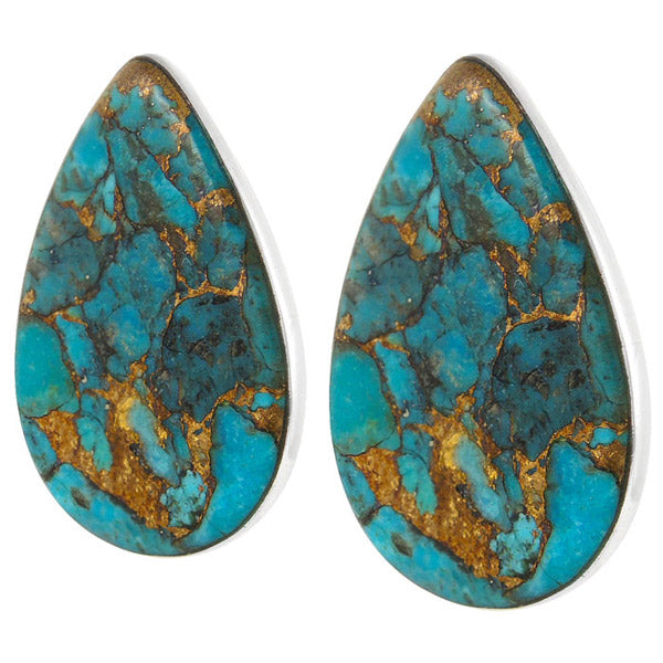 Matrix Turquoise Clip-On Earrings Sterling Silver E1137-C84