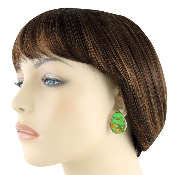 Matrix Turquoise Clip-On Earrings Sterling Silver E1137-C84