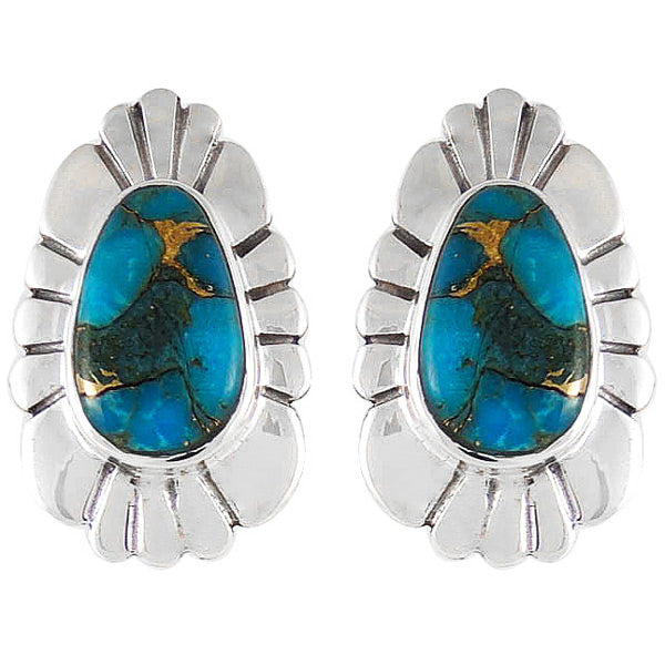 Matrix Turquoise Earrings Sterling Silver E1142-C84